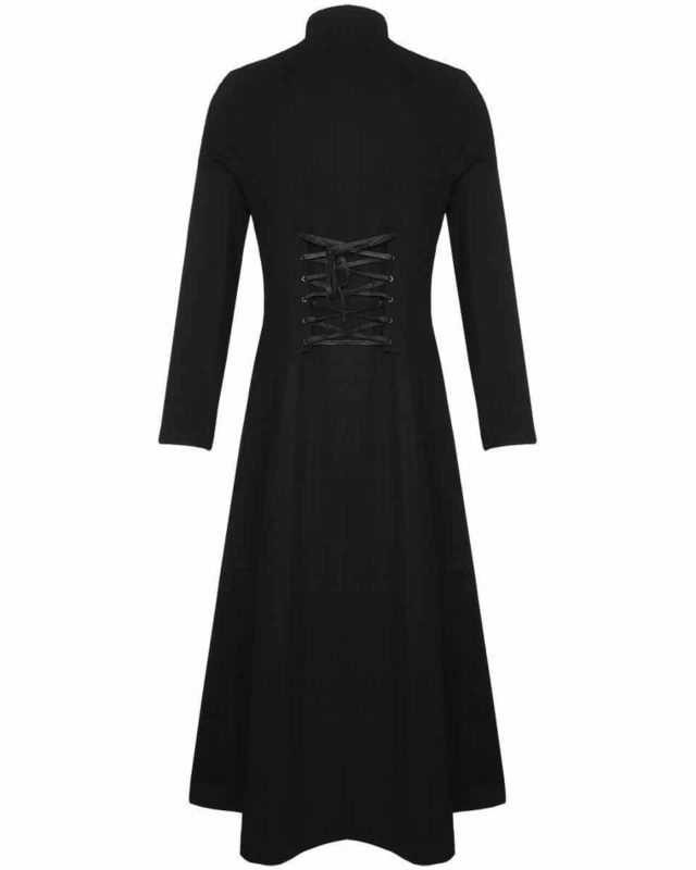 Black Steampunk Military Trench Coat Long Jacket Gothic | Kilt and Jacks