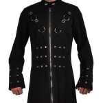 Men-Hellraiser-Goth-Punk-Industrial-Vampire-Jacket-Trench-Coat-Handmade-Closeup