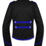 Mens-Blue-Black-Military-Marching-Band-Drummer-Jacket-New-Style-Back