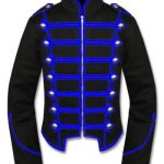 Mens-Blue-Black-Military-Marching-Band-Drummer-Jacket-New-Style-Front