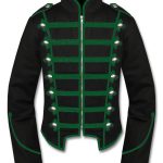 Mens-Gree-Black-Military-Marching-Band-Drummer-Jacket-New-Style-Front