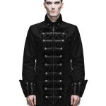 Mens-Jacket-Gothic-Frock-Coat-Black-Steampunk-Aristocrat-Regency-Front