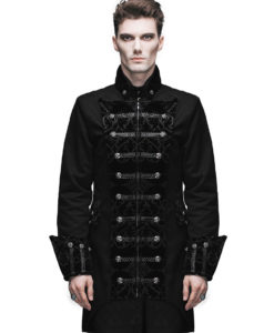 Gothic Frock Coat Black Steampunk Aristocrat Regency, Gothic Jackets, Goth Clothing