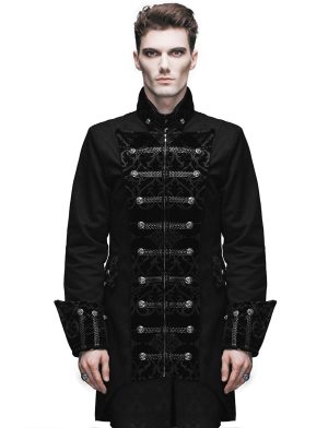 Gothic Frock Coat Black Steampunk Aristocrat Regency, Gothic Jackets, Goth Clothing