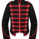 Mens-Red-Black-Military-Marching-Band-Drummer-Jacket-New-Style-Front