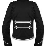 Mens-Silver-Black-Military-Marching-Band-Drummer-Jacket-New-Style-Back
