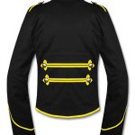 Mens-Yellow-Black-Military-Marching-Band-Drummer-Jacket-New-Style-Back
