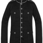 Military-Jacket-Black-White-Red-Goth-Steam-punk-Army-Officer-Pea-Coat-front