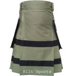 Olive-Scottish-Sports-Traditional-Fashion-Kilt-front