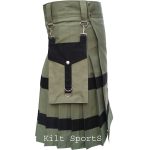 Olive-Scottish-Sports-Traditional-Fashion-Kilt-left