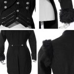RQBL-Mujer-Militar-Abrigo-Chaqueta-Negro-Frac-Gótico-VTG-Steampunk-ang