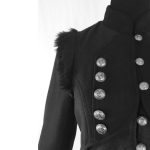 RQBL-Mujer-Militar-Abrigo-Chaqueta-Negro-Frac-Gótico-VTG-Steampunk-botones