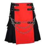 Red-And-Black-Deluxe-Utility-Fashion-kilt-With-Chain