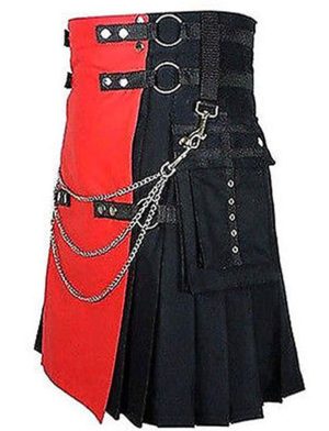 Falda escocesa roja y negra, Faldas escocesas utilitarias, Faldas escocesas de lujo, Faldas escocesas de moda