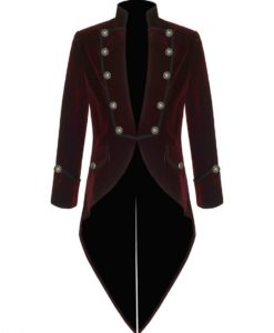 Tail coat Jacket Red Velvet Goth Steampunk Victorian, Gothic Clothing, Velvet Jackets, Best Jackets for Men
