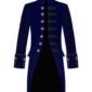Levita victoriana Steampunk gótica de terciopelo azul, ropa gótica, chaquetas para hombres