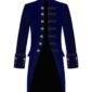 Blue Velvet Goth Steampunk Victorian Frock Coat, Gothic Clothing, Jackets for Men