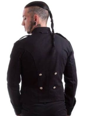 Chaqueta militar negra hecha a mano, chaqueta punk gótica, mejores chaquetas tradicionales para hombres, mejores chaquetas