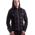 Stylish-Handmade-Black-Military-Jacket-Goth-Punk-Style-Front