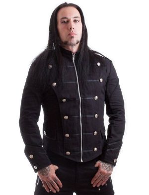 Handmade Black Military Jacket, Goth Punk Jacket, Best Traditional Jackets for Men, Best Jackets