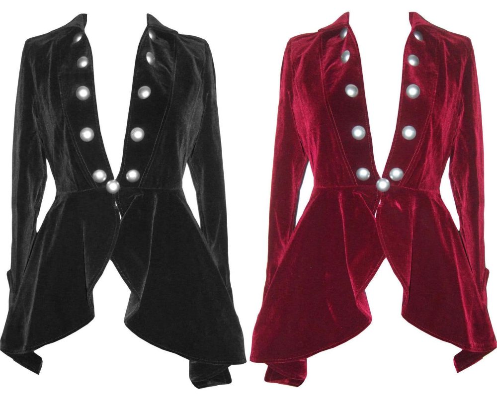 Velvet Gothic Victorian Lady Vampire, Women Jackets, Traditional Women Jackets