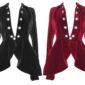 Velvet Gothic Victorian Lady Vampire, chaquetas de mujer, chaquetas tradicionales de mujer