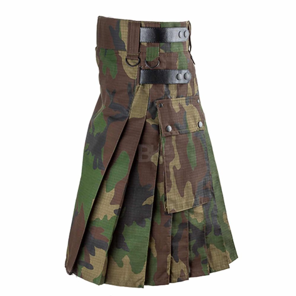 Leather Strap Camo, Camo Kilts, Best Kilts for Men, Camo Kilts Men