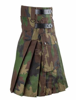 Cuir Strap Camo, Camo Kilts, Meilleurs kilts pour hommes, Camo Kilts Men