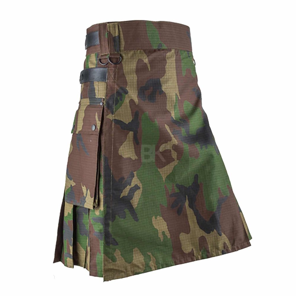 Leather Strap Camo, Camo Kilts, Best Kilts for Men, Camo Kilts Men