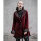 Frock Coat Red Velvet Goth Steampunk VTG, Gothic Clothing for Women, Womens Gothic Jackets