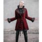 Gehrock roter Samt Gothic Steampunk VTG, Gothic-Kleidung für Damen, Gothic-Jacken für Damen