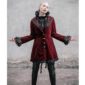 Levita Red Velvet Goth Steampunk VTG, Ropa Gótica Mujer, Chaquetas Góticas Mujer