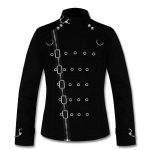 black-asylum-jacket-goth-vampire-metal-cuff-zip-strap-buckle-bondage-Front