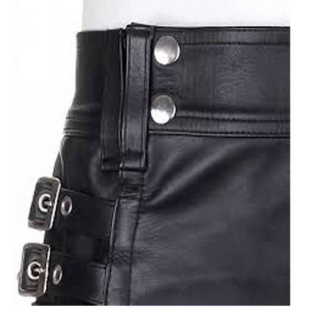 Black Leather Kilt with Twin Cargo Pockets, Cargo Pocket Kilts, Kilts for Men, Best Kilts