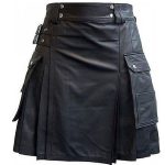 black-leather-kilt-with-twin-cargo-pockets-front