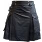 Kilt en cuir noir avec deux poches cargo, kilts de poche cargo, kilts pour hommes, meilleurs kilts