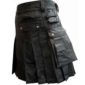 Kilt en cuir noir avec deux poches cargo, kilts de poche cargo, kilts pour hommes, meilleurs kilts