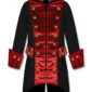 Black Red Velvet Trim Steampunk, chaquetas de terciopelo, ropa gótica, chaquetas góticas