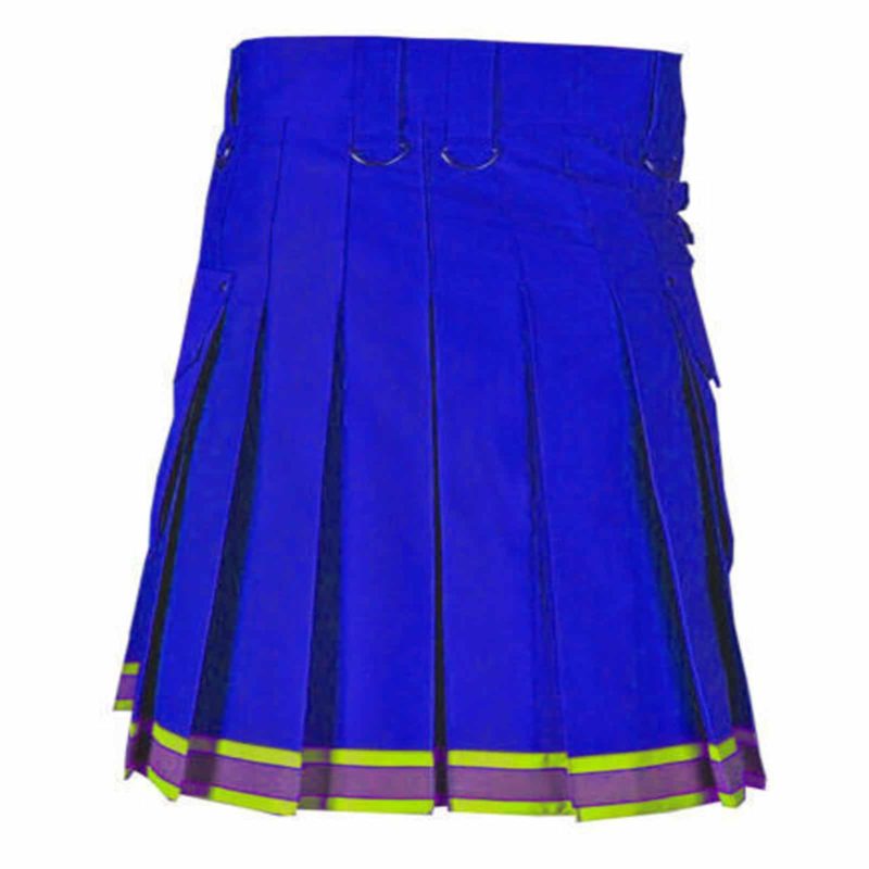 Feuerwehrkilt, Blauer Kilt, Marineblauer Kilt, Dunkelblauer Kilt, Utility-Kilt, Blauer Utility-Kilt, Kilt in Blau, Feuerwehrblauer Utility-Kilt, Kilt für Herren