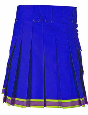 Falda escocesa de moda azul cargo, falda escocesa de moda, faldas escocesas utilitarias para mujeres, las mejores faldas escocesas para mujeres