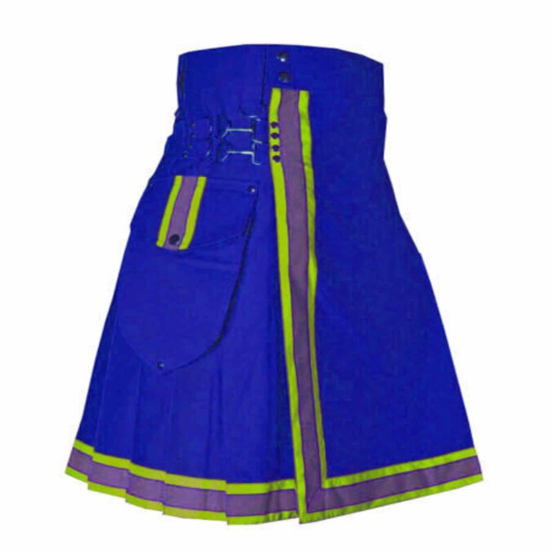 Feuerwehrkilt, Blauer Kilt, Marineblauer Kilt, Dunkelblauer Kilt, Utility-Kilt, Blauer Utility-Kilt, Kilt in Blau, Feuerwehrblauer Utility-Kilt, Kilt für Herren