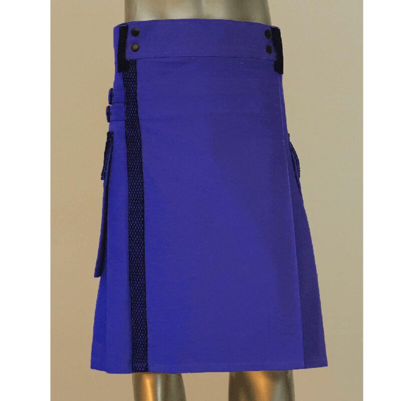 blue utility kilt, blue net pocket kilt, utility kilt, cargo utility kilt, kilt for sale