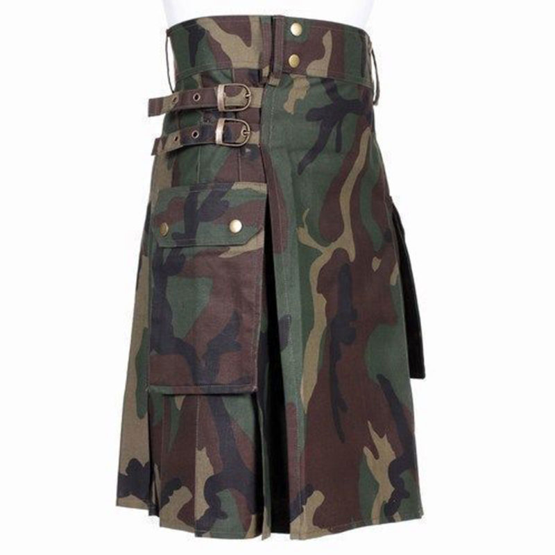 Camo-Kilt, Camouflage-Kilt, Woodland-Kilt, Camouflage-Kilt, dunkler Camouflage-Kilt, Goth-Camouflage-Kilt, Camo-Kilts für Goth