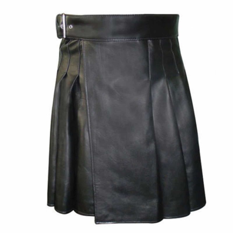 black leather kilt, side belted leather kilt, leather kilt for sale, leather kilts, kilts for sale, leather kilts