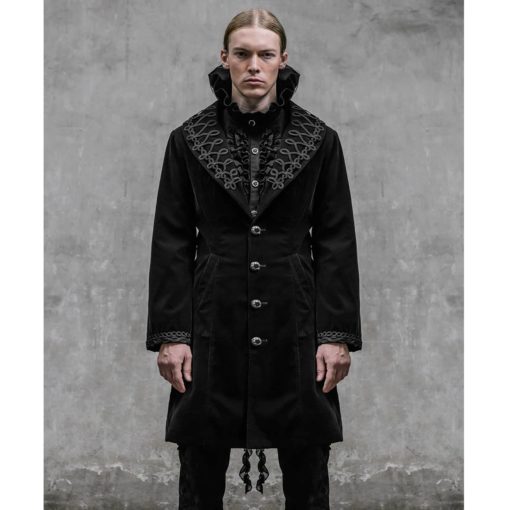 devil-fashion-akacia-jacket-steampunk-front Akacia Mens Jacket Frock Coat, Black Velvet Jackets for Men, Mens Jacket, Gothic Clothing