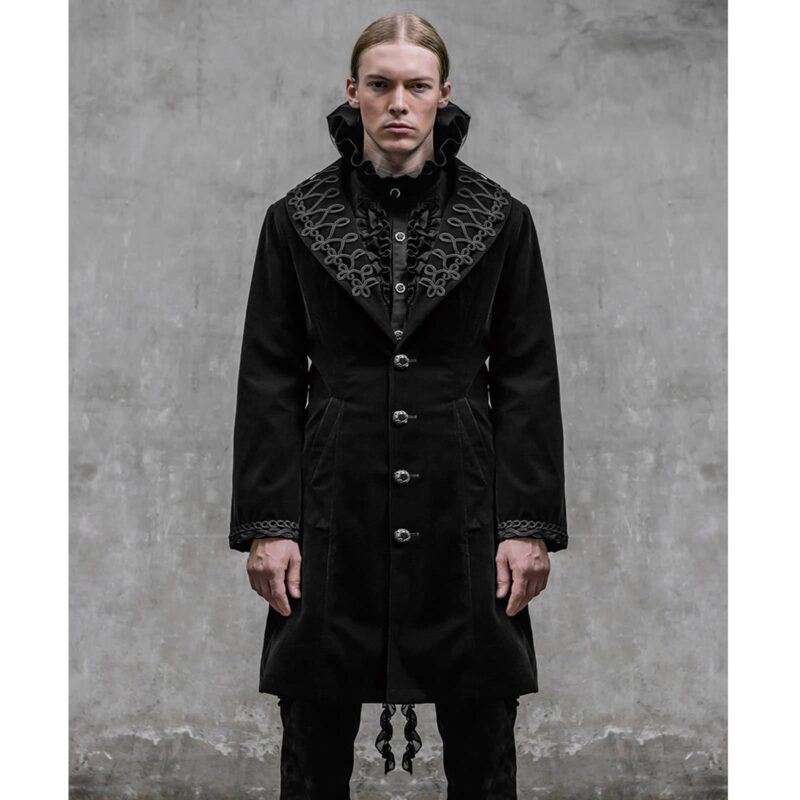 Akacia Mens Jacket Frock Coat, Vestes en velours noir pour hommes, Veste pour hommes, Vêtements gothiques, veste gothique à vendre, veste steampunk à vendre, veste punkrave à vendre