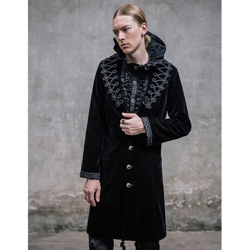 Akacia Mens Jacket Frock Coat, Black Velvet Jackets for Men, Mens Jacket, Gothic Clothing