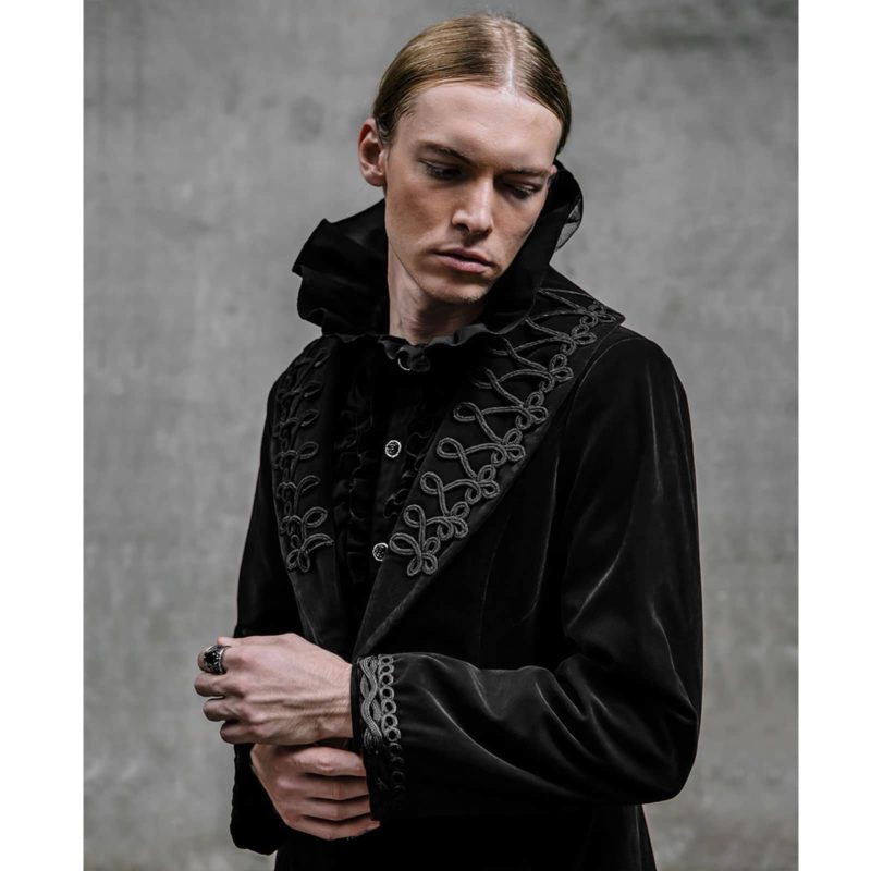 Akacia Mens Jacket Frock Coat, Black Velvet Jackets for Men, Mens Jacket, Gothic Clothing