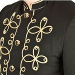 gold-flower-embroidery-black-military-napoleon-hook-jacket-close-up