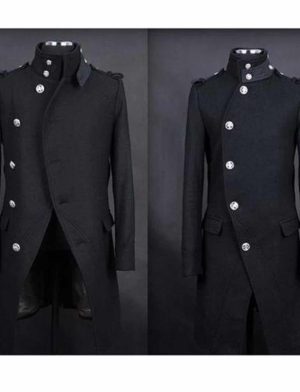 Punk Black Navy DoubleBreasted Fashion, Winter Jackets, best Jackets for Men, Gothic Clothing